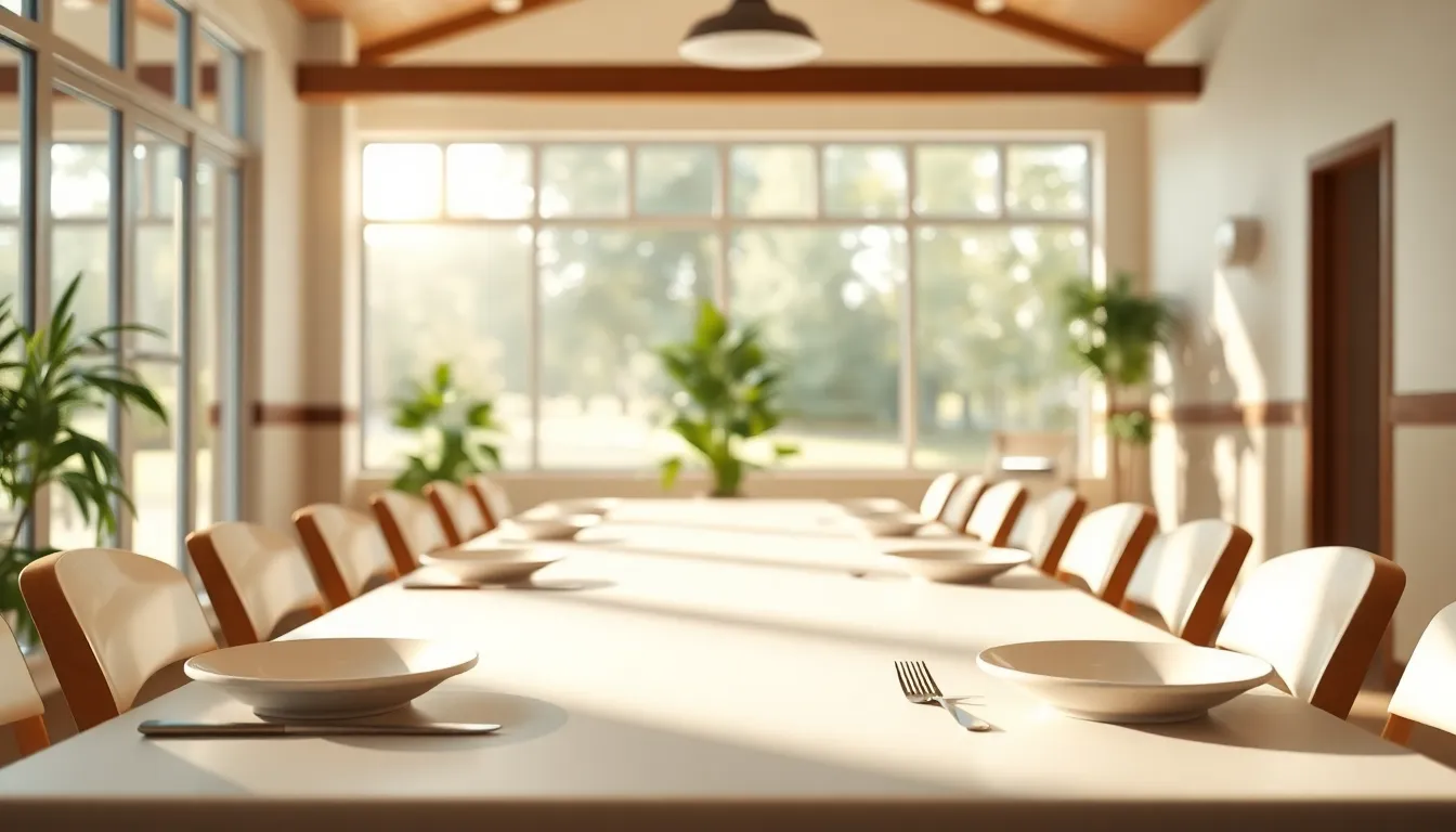 따뜻한 식사를 하는 어르신들