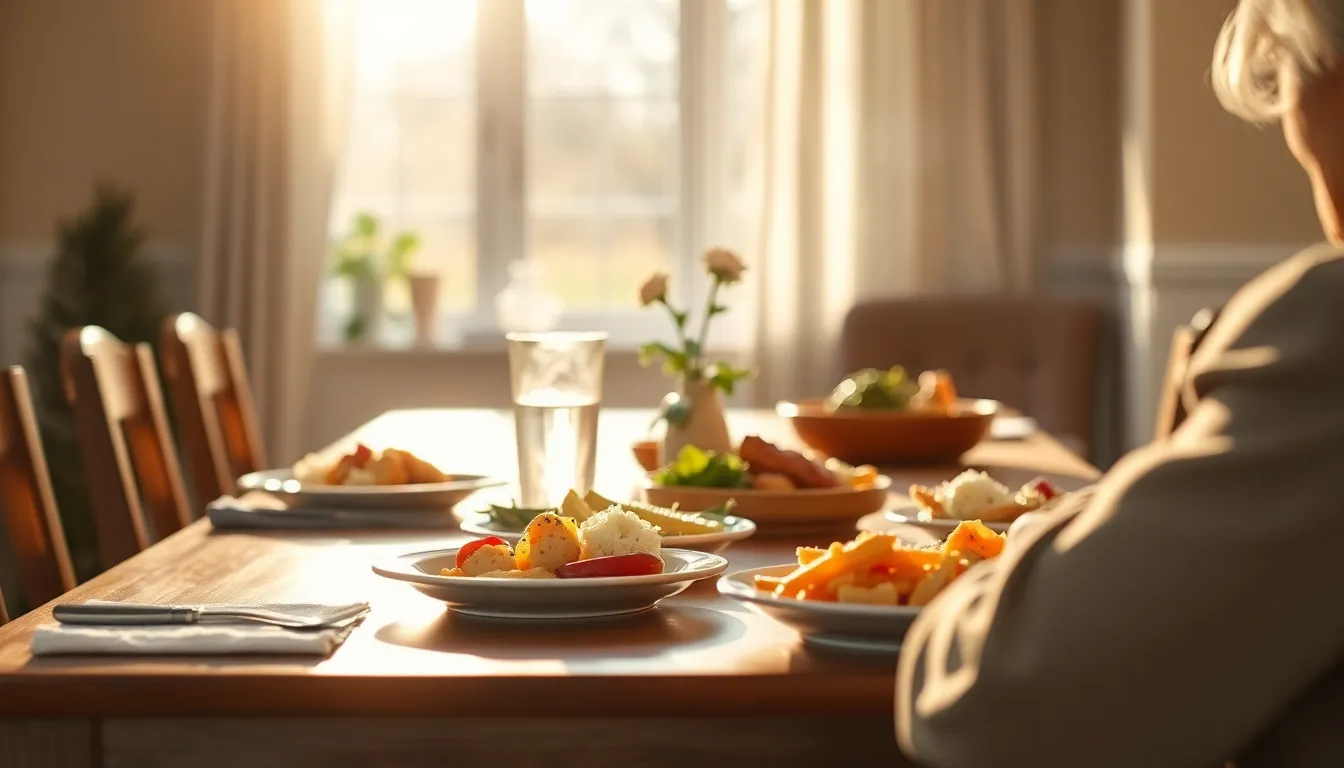 따뜻한 식사를 나누는 어르신들