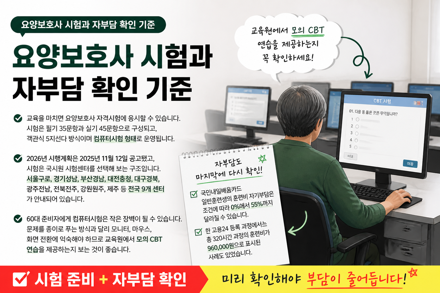 요양보호사 시험과 자부담 확인 기준