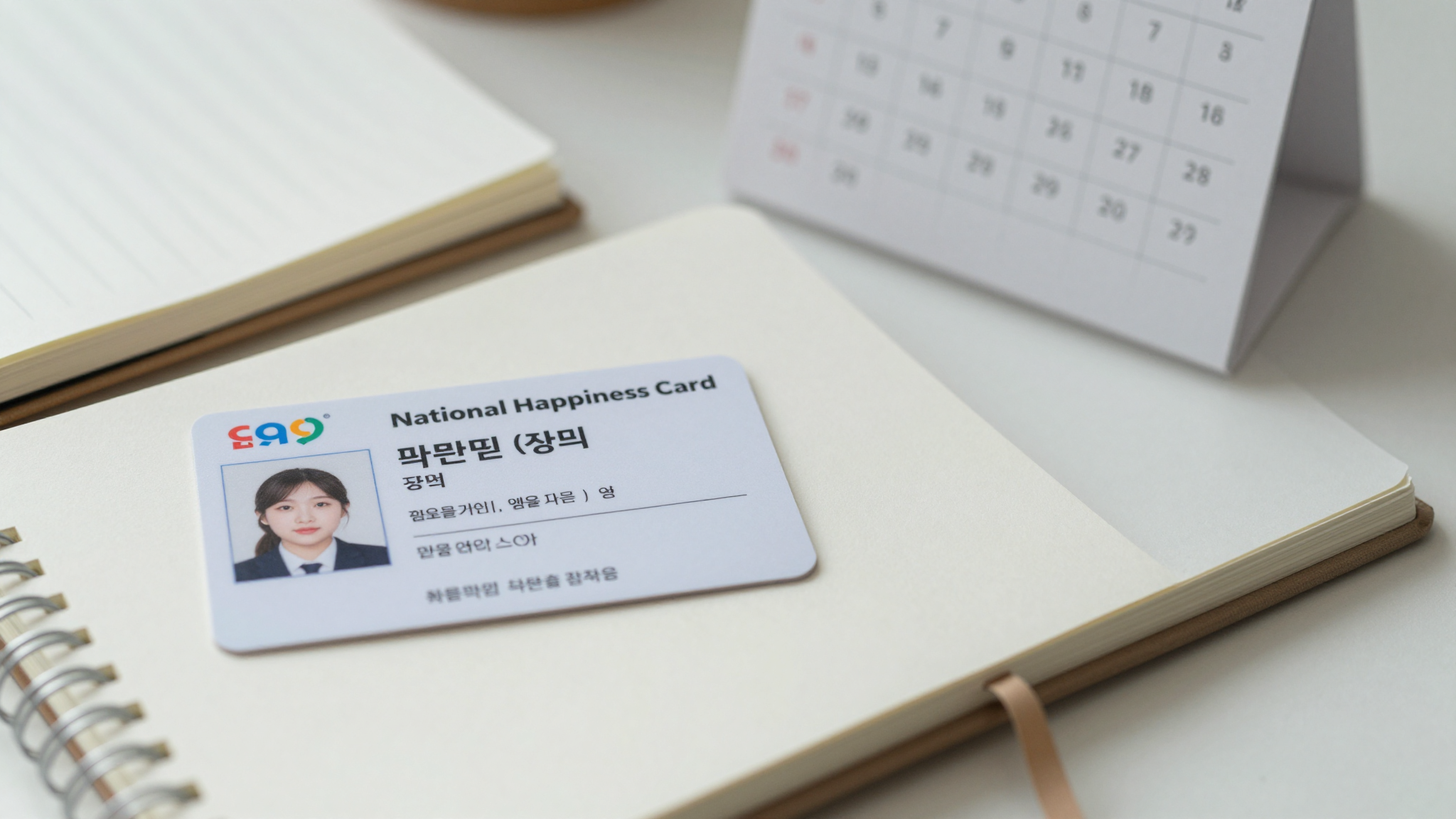 국민행복카드와 임신 다이어리, 달력이 놓인 책상 위 모습으로 임신·출산 진료비 환수에 대한 고민을 표현한 이미지