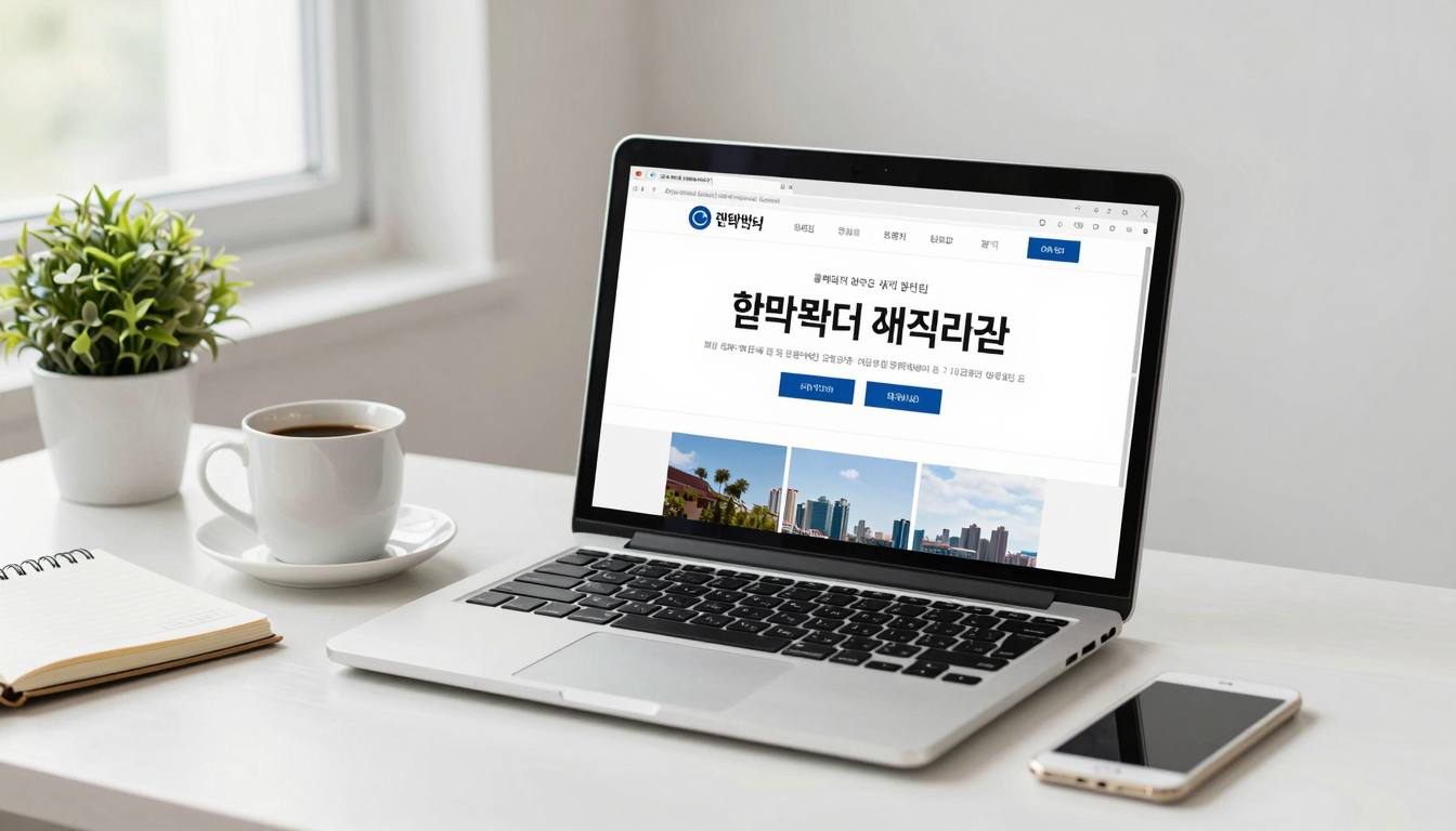 육아 공백 여성 재취업 지원 신청을 위한 노트북과 서류가 놓인 책상